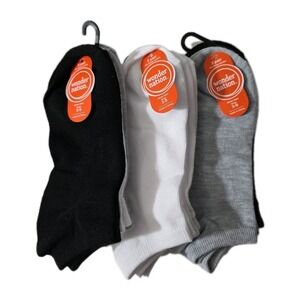 Lot of 3‎ Packs Wonder Nation Unisex No-Show Socks Size L (Shoe 3-9) NWT 9 Total